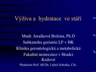 v iva a hydratace ve st