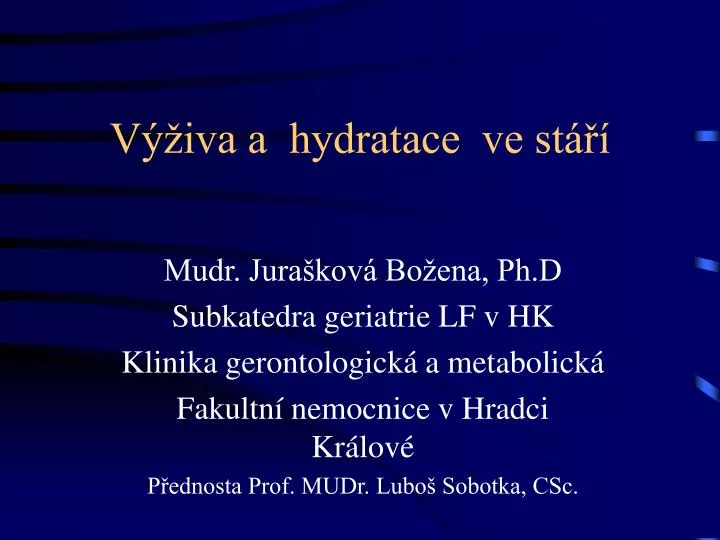 v iva a hydratace ve st