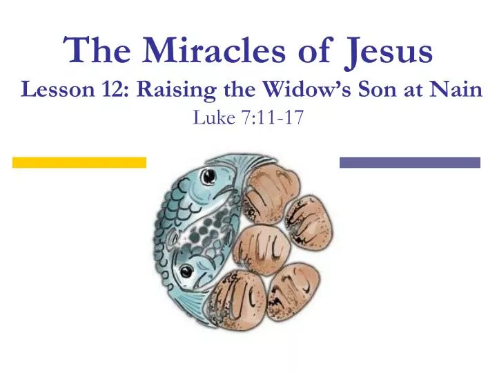 the miracles of jesus lesson 12 raising the widow s son at nain luke 7 11 17