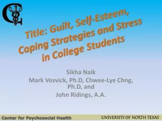 Title: Guilt, Self-Esteem, Coping Strategies and Stress in College Students