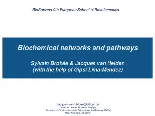 BioSapiens 9th European School of Bioinformatics