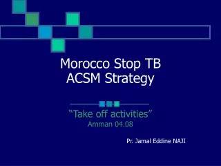 Morocco Stop TB ACSM Strategy