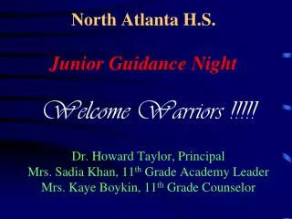 North Atlanta H.S. Junior Guidance Night