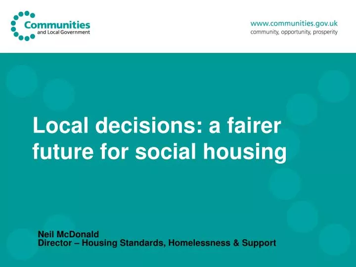 local decisions a fairer future for social housing