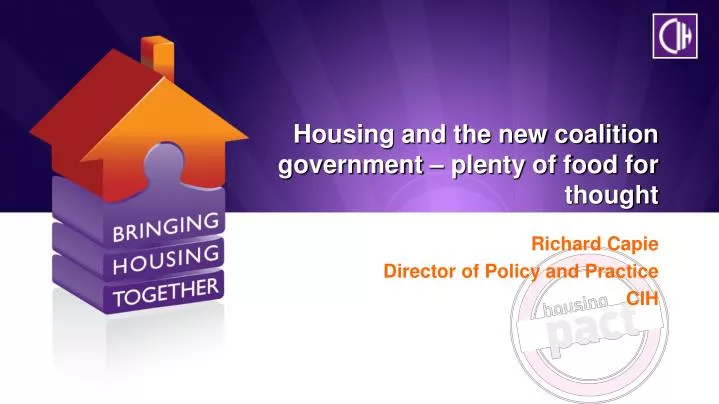 housing and the new coalition government plenty of food for thought