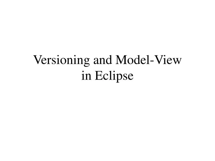 versioning and model view in eclipse