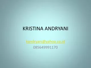 kristina andryani