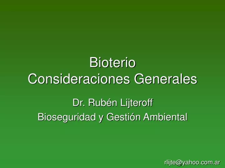 bioterio consideraciones generales