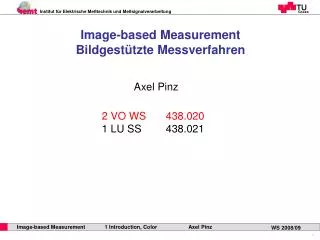 Image-based Measurement Bildgestützte Messverfahren