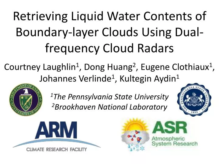 retrieving liquid water contents of boundary layer clouds using dual frequency cloud radars