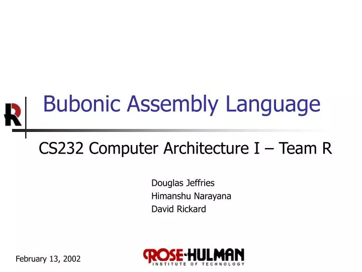 bubonic assembly language