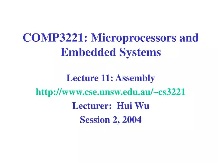 comp3221 microprocessors and embedded systems