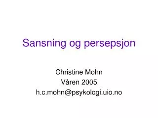 sansning og persepsjon