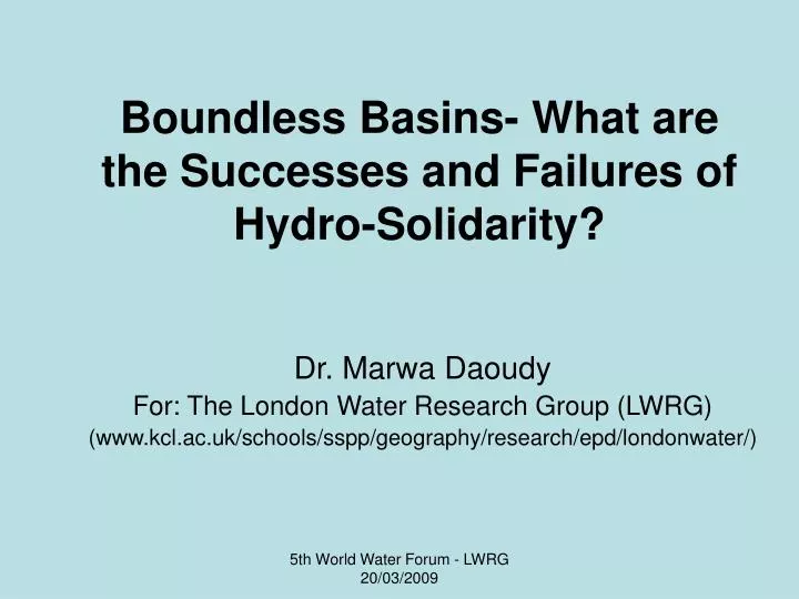 boundless basins what are the successes and failures of hydro solidarity