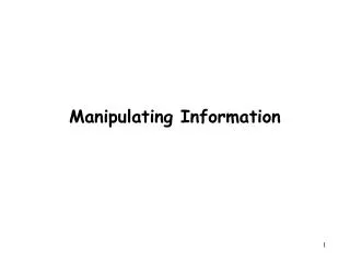Manipulating Information