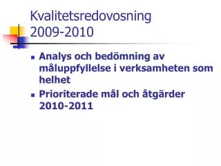 kvalitetsredovosning 2009 2010