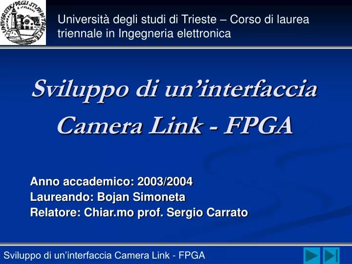 sviluppo di un interfaccia camera link fpga