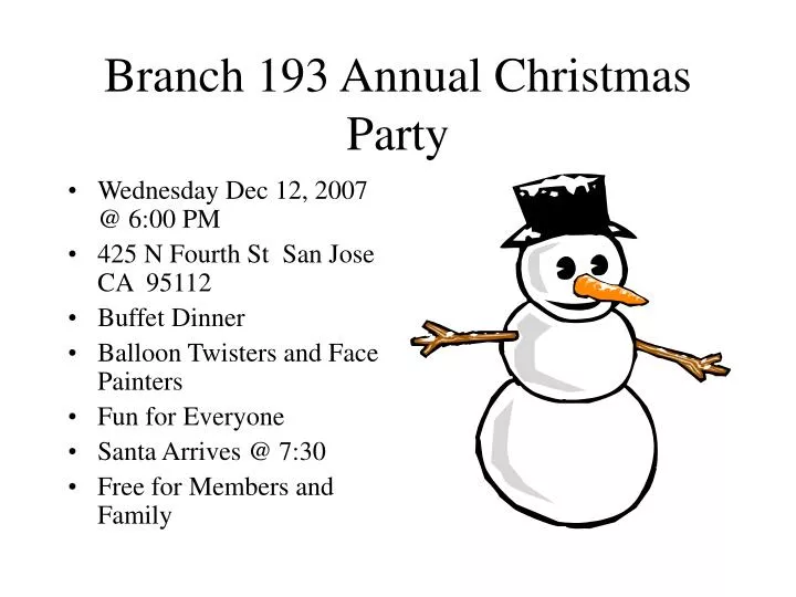 branch 193 annual christmas party