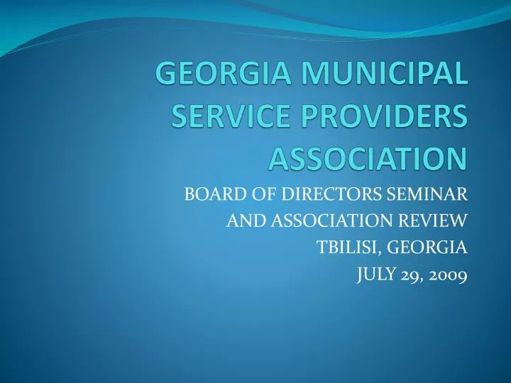georgia municipal service providers association