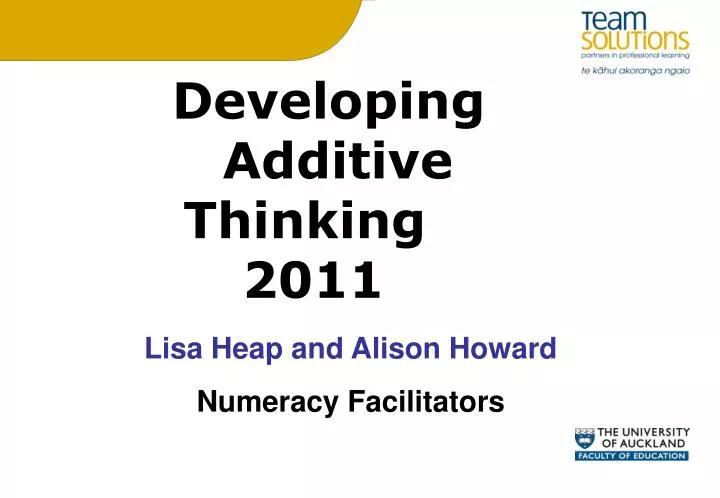 developing additive thinking 2011