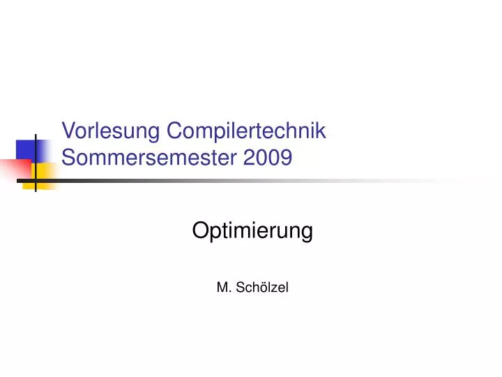 vorlesung compilertechnik sommersemester 2009