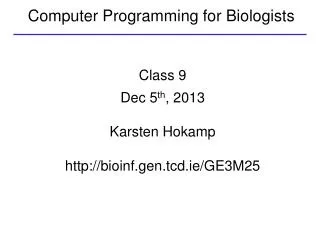 Computer Programming for Biologists