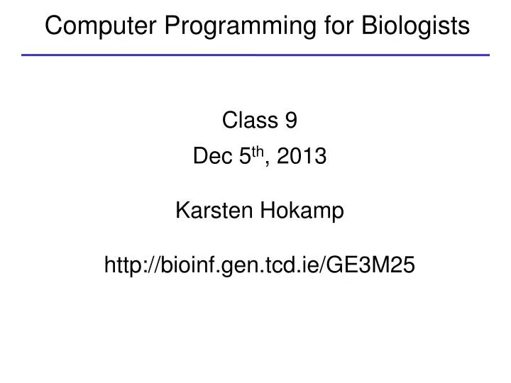 computer programming for biologists