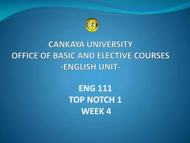 cankaya university office of basic and elective courses english unit