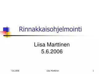 rinnakkaisohjelmointi