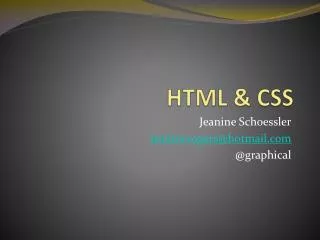 HTML &amp; CSS