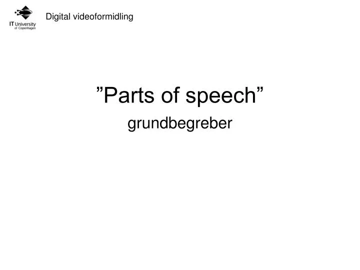 parts of speech