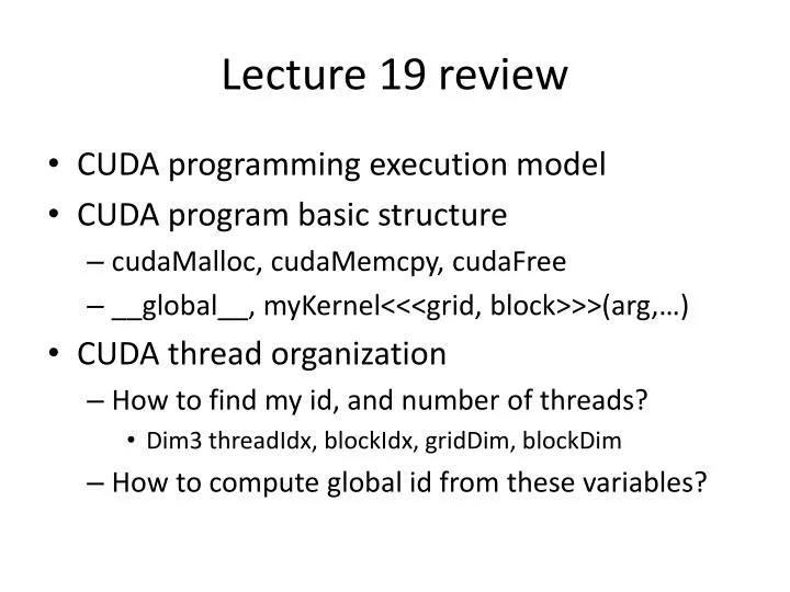 lecture 19 review