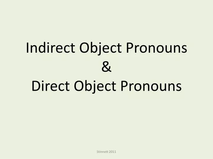 indirect object pronouns direct object pronouns