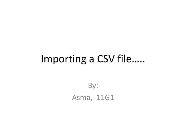 importing a csv file