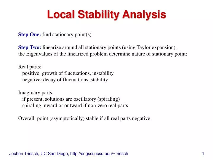 local stability analysis