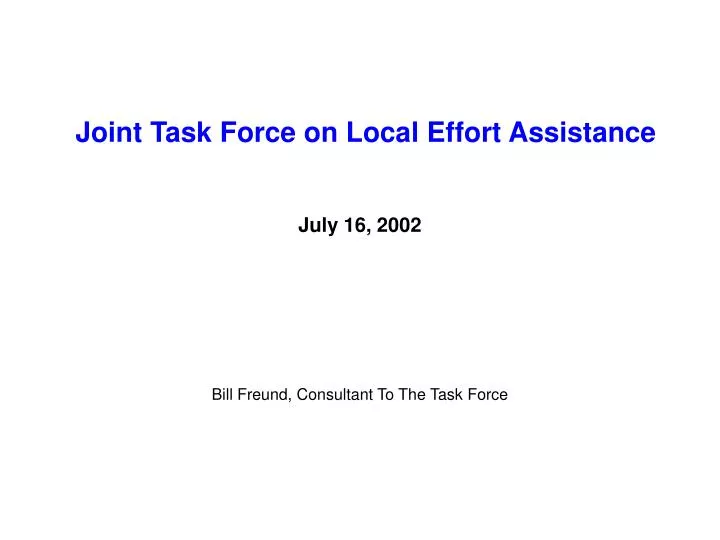 joint task force on local effort assistance