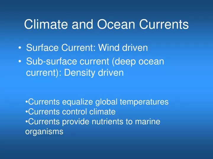 climate and ocean currents