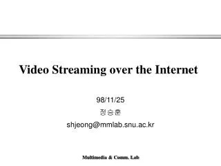 video streaming over the internet