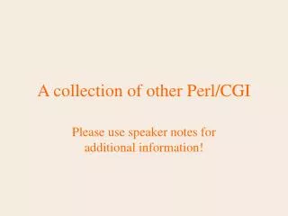 A collection of other Perl/CGI