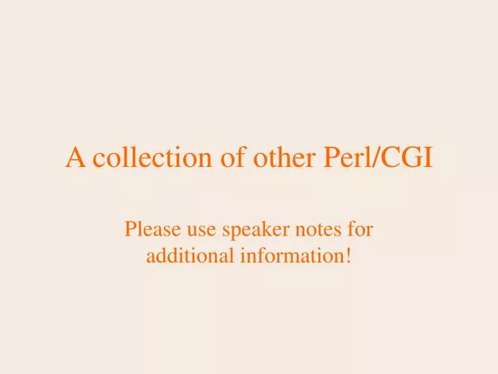 a collection of other perl cgi