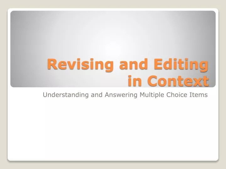 revising and editing in context