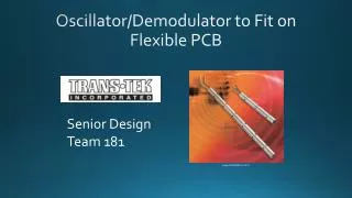 Oscillator/Demodulator to Fit on Flexible PCB