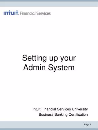 Setting up your Admin System