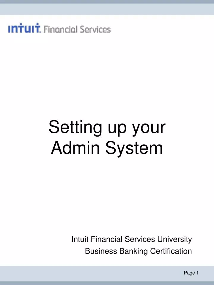 setting up your admin system