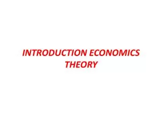 introduction economics theory
