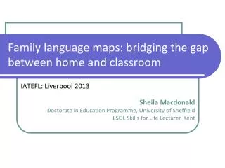 Family language maps: bridging the gap between home and classroom