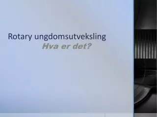 rotary ungdomsutveksling