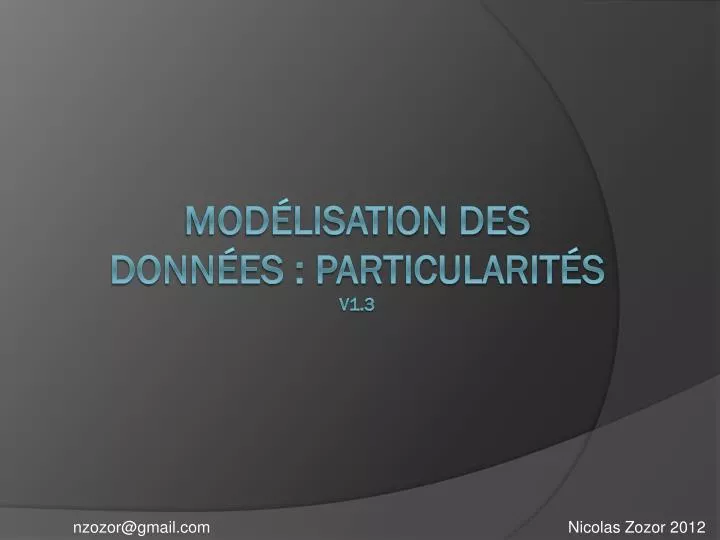 mod lisation des donn es particularit s v1 3