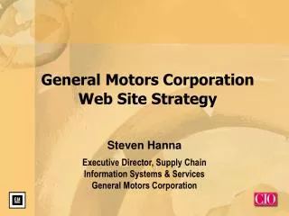 General Motors Corporation Web Site Strategy