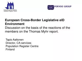 European Cross-Border Legislative elD Environment